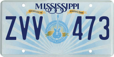 MS license plate ZVV473