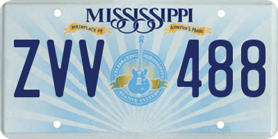 MS license plate ZVV488