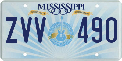 MS license plate ZVV490