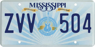 MS license plate ZVV504