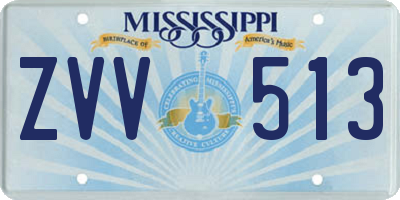 MS license plate ZVV513