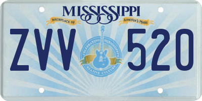 MS license plate ZVV520