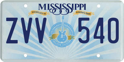 MS license plate ZVV540