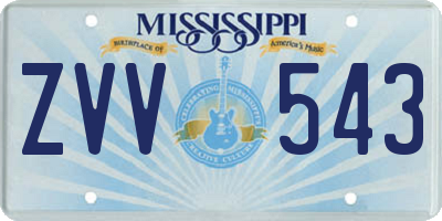 MS license plate ZVV543