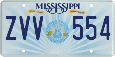 MS license plate ZVV554