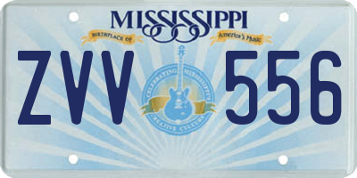 MS license plate ZVV556