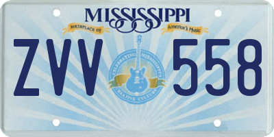 MS license plate ZVV558