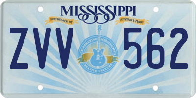 MS license plate ZVV562