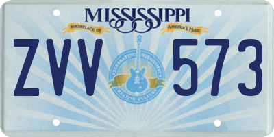 MS license plate ZVV573