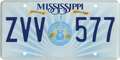 MS license plate ZVV577