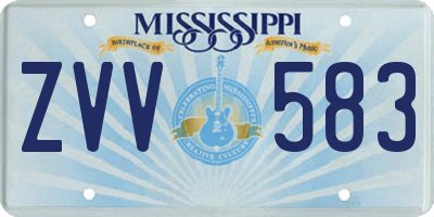 MS license plate ZVV583