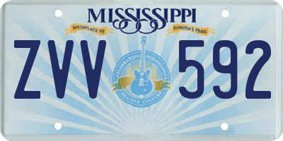 MS license plate ZVV592