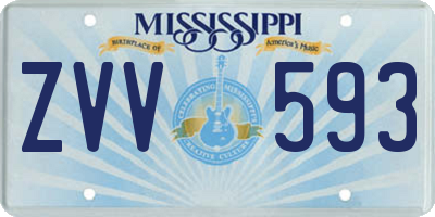 MS license plate ZVV593