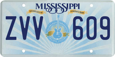 MS license plate ZVV609