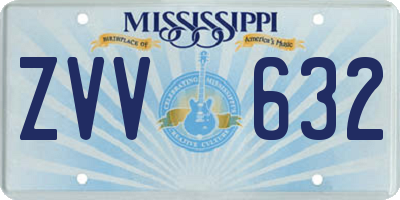 MS license plate ZVV632