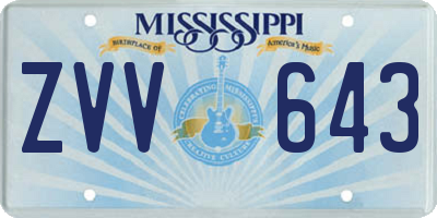 MS license plate ZVV643