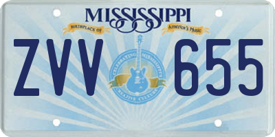 MS license plate ZVV655