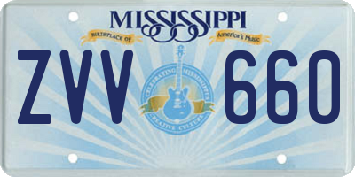 MS license plate ZVV660