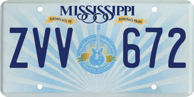 MS license plate ZVV672