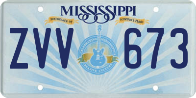 MS license plate ZVV673