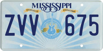 MS license plate ZVV675