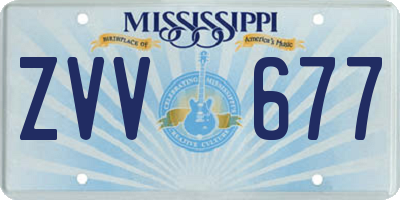 MS license plate ZVV677