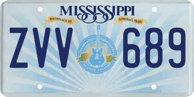 MS license plate ZVV689