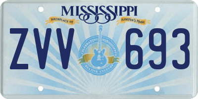 MS license plate ZVV693