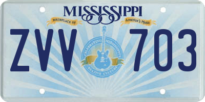 MS license plate ZVV703