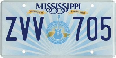 MS license plate ZVV705