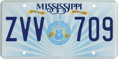 MS license plate ZVV709