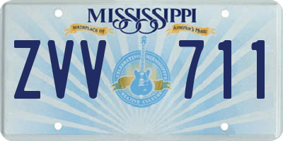 MS license plate ZVV711