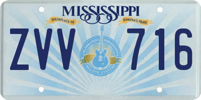 MS license plate ZVV716