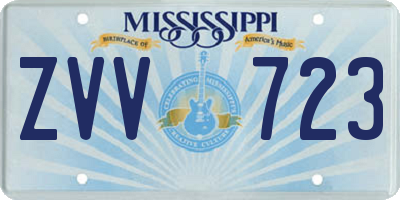 MS license plate ZVV723