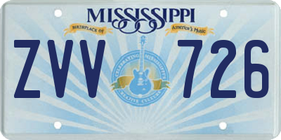 MS license plate ZVV726