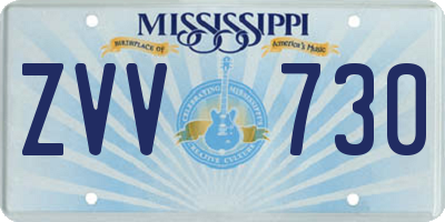 MS license plate ZVV730