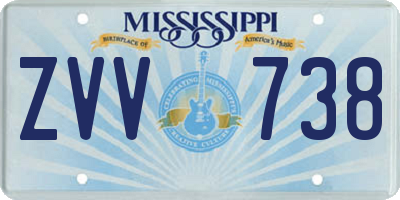 MS license plate ZVV738