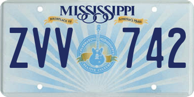 MS license plate ZVV742