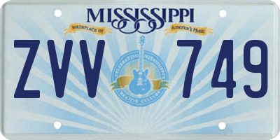 MS license plate ZVV749