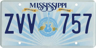 MS license plate ZVV757