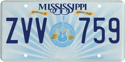 MS license plate ZVV759