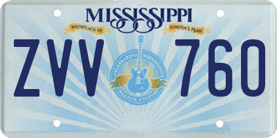 MS license plate ZVV760