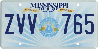 MS license plate ZVV765