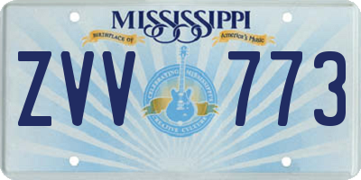 MS license plate ZVV773