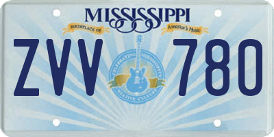 MS license plate ZVV780