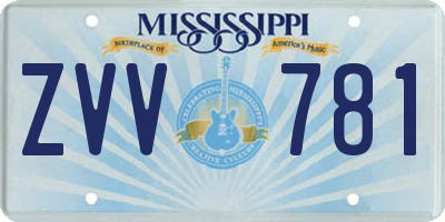 MS license plate ZVV781