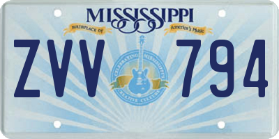 MS license plate ZVV794