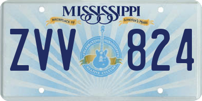 MS license plate ZVV824