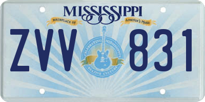 MS license plate ZVV831