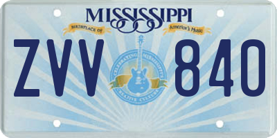 MS license plate ZVV840